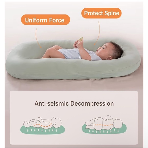 Pillow for baby color blue organic - Picture 3 of 5